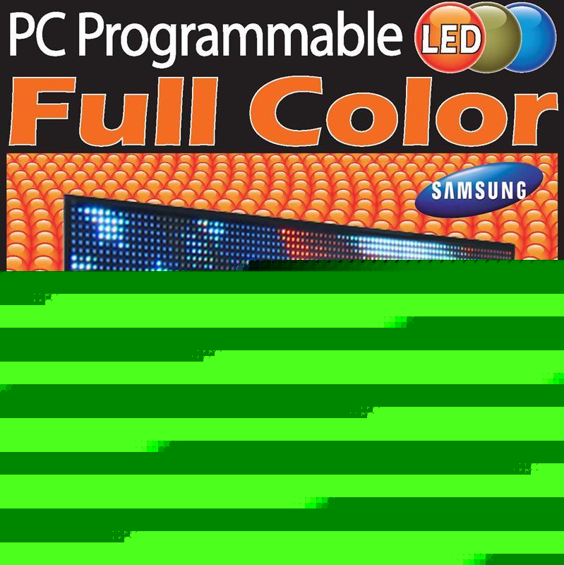 Led programmable sign full color outdoor or window