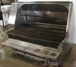 Woodstone charbroiler and single spit rotisserie combo