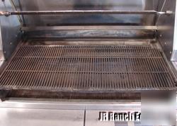 Woodstone charbroiler and single spit rotisserie combo