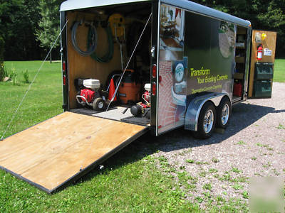 Engrave a crete tools trailer business on wheels