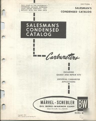 1963 marvel schebler carburetor application catalog 