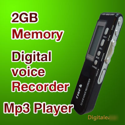 2GB digital voice recorder dictaphone MP3 player vox 