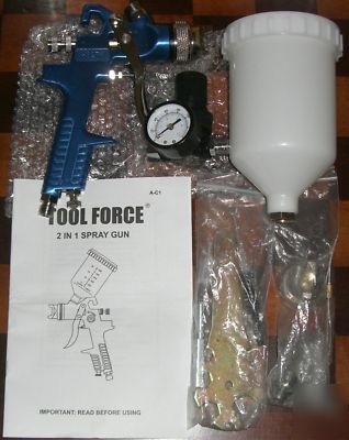 New tool force a-C1 50 psi 2-in-1 hvlp spray gun blue 