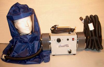 Supplied fresh air respirator breathing vinyl hood