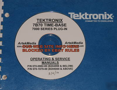 Tektronix 7B70 timebase instruction manuals 2-volumes