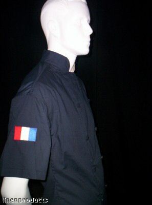 Coat chef jacket small baker cook catering navy blue ss
