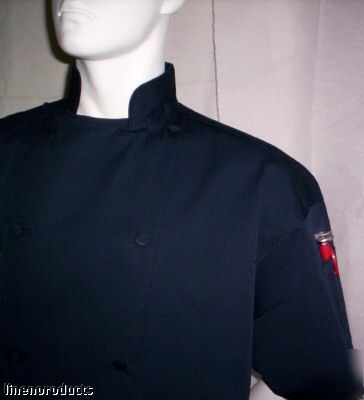 Coat chef jacket small baker cook catering navy blue ss