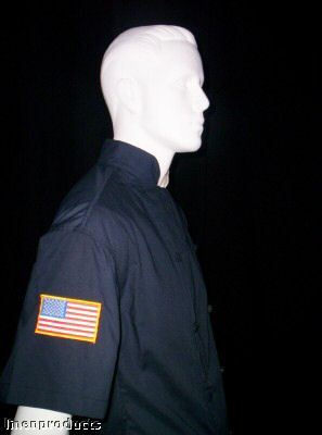 Coat chef jacket small baker cook catering navy blue ss