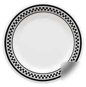 Get chexers melamine wide rim plate 10-1/2IN |1 dz|