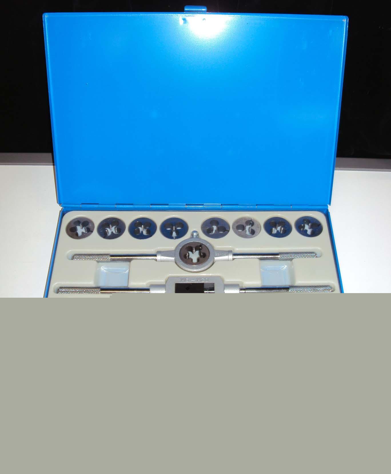 New 20PC M6 to M16 hss metric tap and die set in case * *