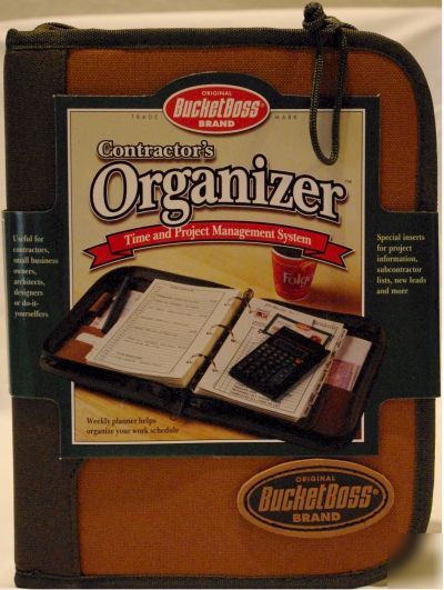 New bucket boss day planner / organizer 3 ring zipper
