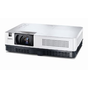 Sanyo XR201 multimedia projector with screen & speaker