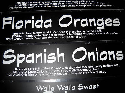 Huge lot of grocery store produce display signs lot# 2
