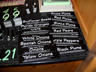 Huge lot of grocery store produce display signs lot# 2