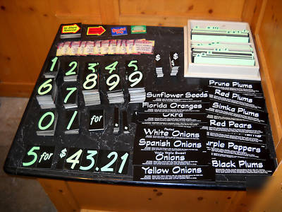 Huge lot of grocery store produce display signs lot# 2