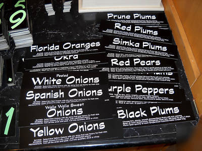 Huge lot of grocery store produce display signs lot# 2