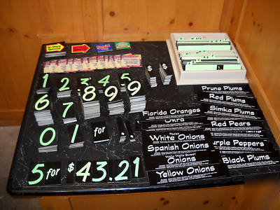 Huge lot of grocery store produce display signs lot# 2
