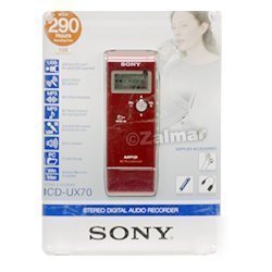 Sony icd-UX70 digital voice recorder MP3 player red