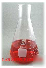 Erlenmeyer flask, glass 500ML with stopper 