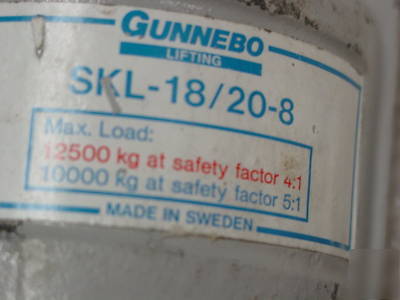 New gunnebo 12.5 ton swivel hook skl-18/20-8 