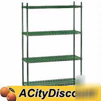 Titan green epoxy wire shelving unit 24 x 36 x 63
