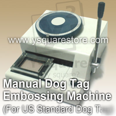 ~manual steel dog tag id gi military machine / embosser