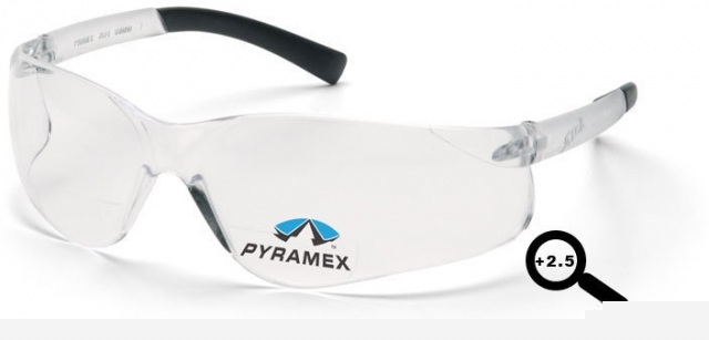 Pyramex ztek readers glasses - clear + 2.5 lens, clear