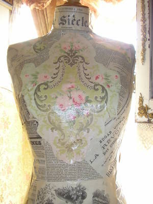 Antique vtg french dress form C1900 wallpaper rose best