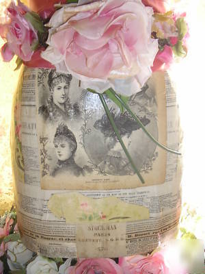 Antique vtg french dress form C1900 wallpaper rose best