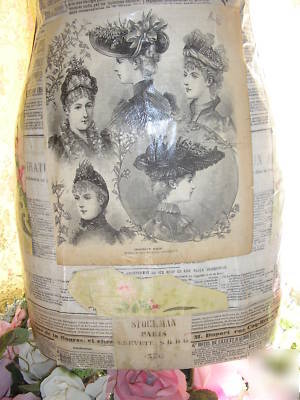 Antique vtg french dress form C1900 wallpaper rose best