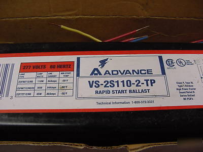 Advance 277V vs-2S110-2-tp rapid start ballast F96/T12 