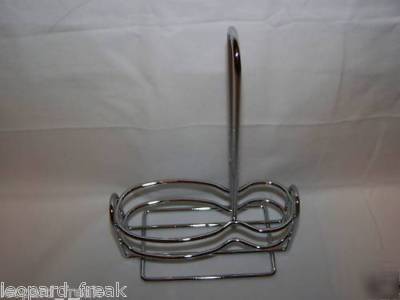 New 10 restaurant chrome metal condiment holder caddy 