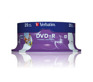New verbatim dvd+r 16X printable 25 pack spindle
