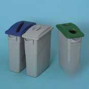 Paper recycling top for slim jim containers, dark blue