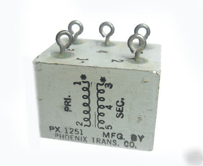 Phoenix trans. co. PX1251 hermetic transformer 8.2:1CT