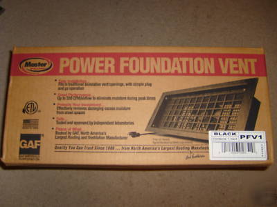 Black gaf master flow power foundation electric vent 