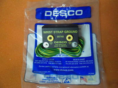 Desco ground cord, dual wrist strap, bench mount