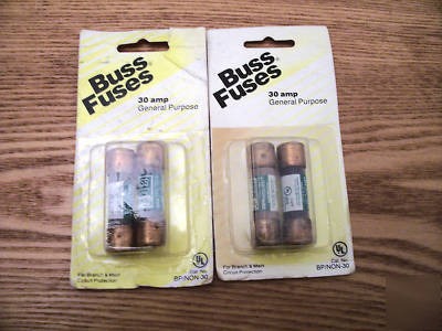 New in packs 4 buss 30AMP one time use non-30 fuses