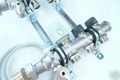 Stainless manifold for radiant heat pex - 7 circuit