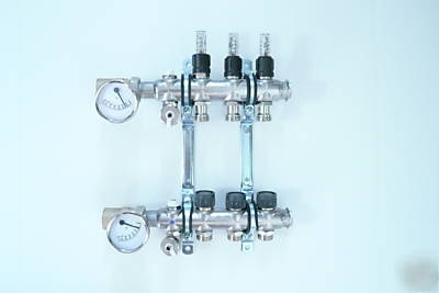 Stainless manifold for radiant heat pex - 7 circuit
