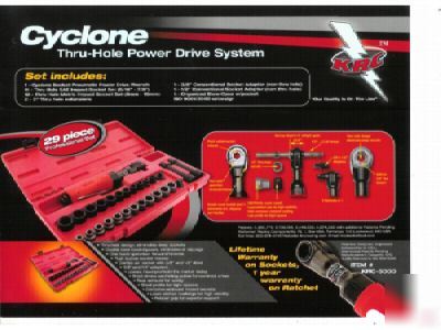 Air tool ratchet power socket wrench cyclone system