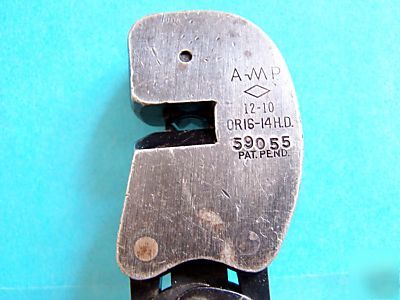 Amp tyco ratchet cycle hand crimp tool 12-10 with dies