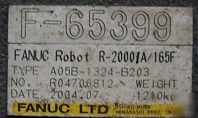 Fanuc r 2000 ia r-2000 ia robot w/ rj 3 ib control RJ3