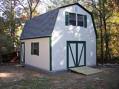 16X20 storage building, shed, barn, cabin installed