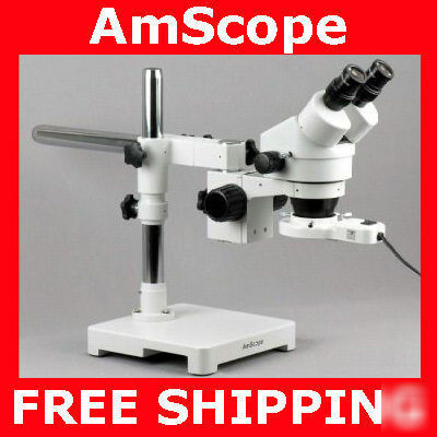 3.5X-90X binocular stereo zoom microscope boom + light