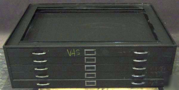 5 drawer metal map cabinet bottom