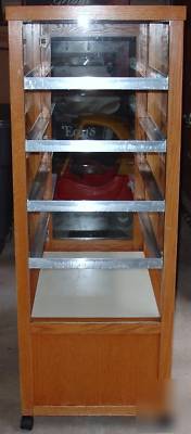 Bakery candy display case, oak & glass, no 