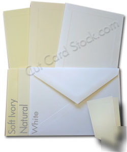 Embossed panel folded white A2 blank notecard sets 25PK