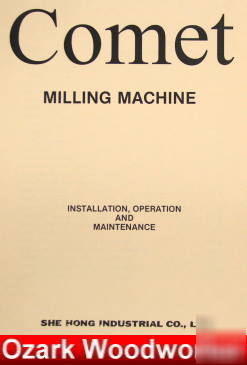 Comet 2S, 2V, 3V, 3KV, 2KS milling machine parts manual