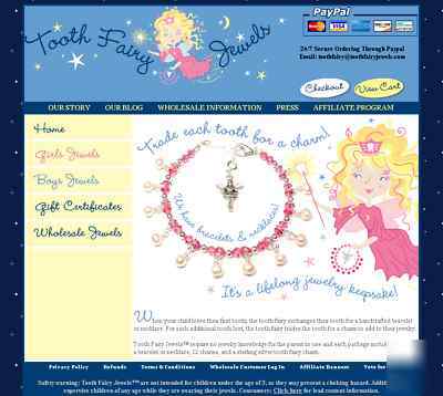 Established home jewelry website tooth fairy jewels